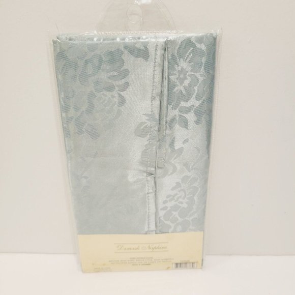 NEW Damask Polyester Green Floral 2pc Napkin Set - Picture 3 of 4